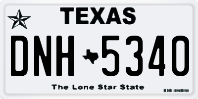 TX license plate DNH5340