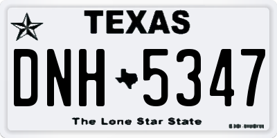 TX license plate DNH5347