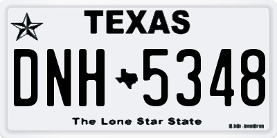 TX license plate DNH5348