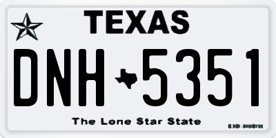 TX license plate DNH5351
