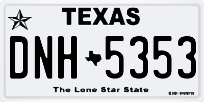 TX license plate DNH5353
