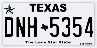 TX license plate DNH5354