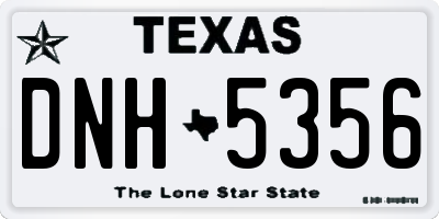 TX license plate DNH5356