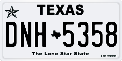 TX license plate DNH5358