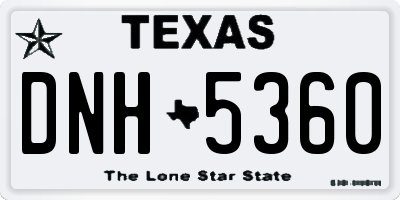 TX license plate DNH5360