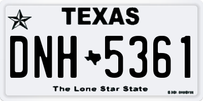TX license plate DNH5361