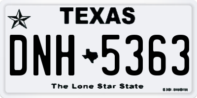 TX license plate DNH5363