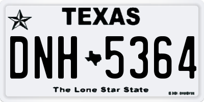 TX license plate DNH5364