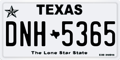 TX license plate DNH5365