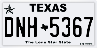 TX license plate DNH5367