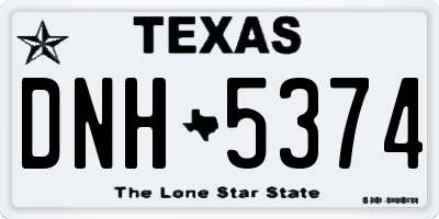 TX license plate DNH5374
