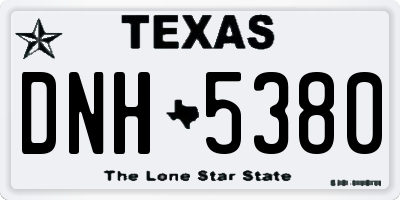 TX license plate DNH5380
