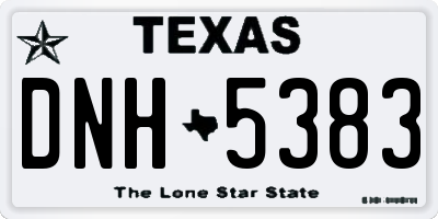 TX license plate DNH5383