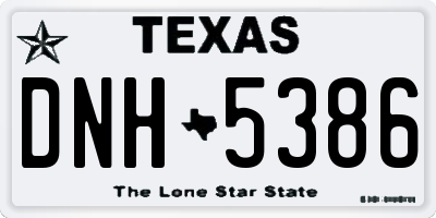 TX license plate DNH5386