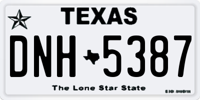 TX license plate DNH5387