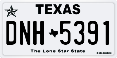 TX license plate DNH5391