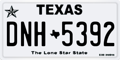 TX license plate DNH5392