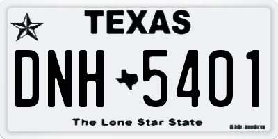 TX license plate DNH5401