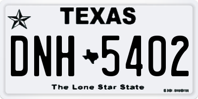 TX license plate DNH5402