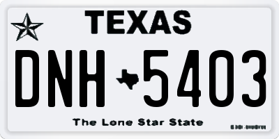 TX license plate DNH5403
