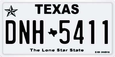TX license plate DNH5411