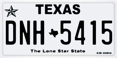 TX license plate DNH5415