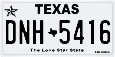 TX license plate DNH5416