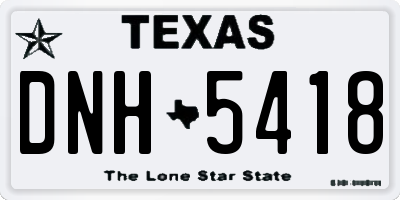 TX license plate DNH5418