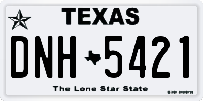 TX license plate DNH5421