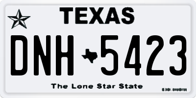 TX license plate DNH5423