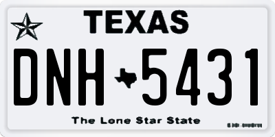 TX license plate DNH5431