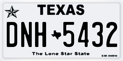 TX license plate DNH5432