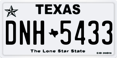 TX license plate DNH5433