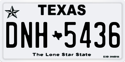 TX license plate DNH5436