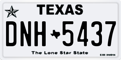 TX license plate DNH5437