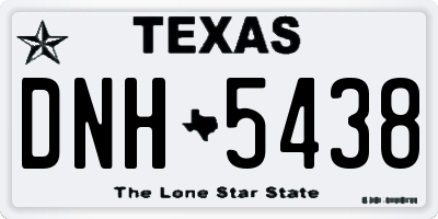 TX license plate DNH5438