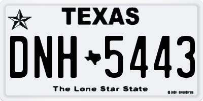 TX license plate DNH5443