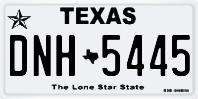 TX license plate DNH5445