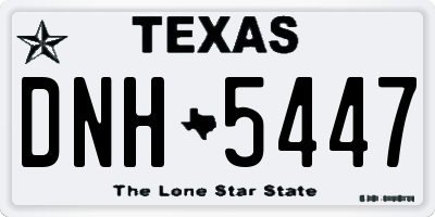 TX license plate DNH5447