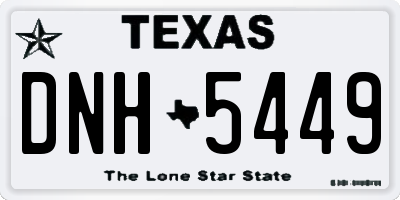TX license plate DNH5449
