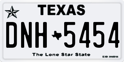 TX license plate DNH5454