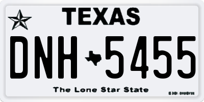 TX license plate DNH5455