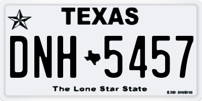 TX license plate DNH5457
