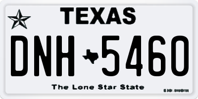 TX license plate DNH5460