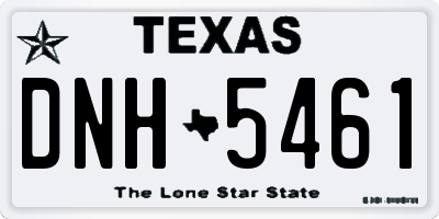 TX license plate DNH5461