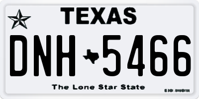 TX license plate DNH5466