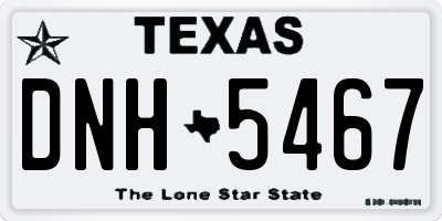 TX license plate DNH5467