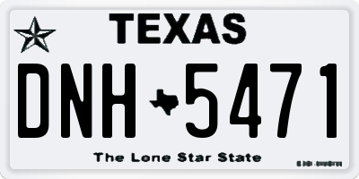TX license plate DNH5471