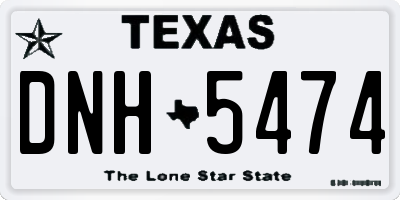 TX license plate DNH5474