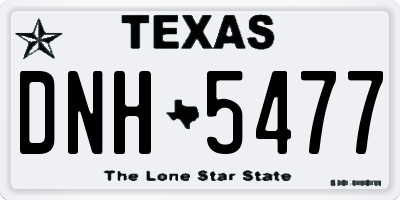 TX license plate DNH5477